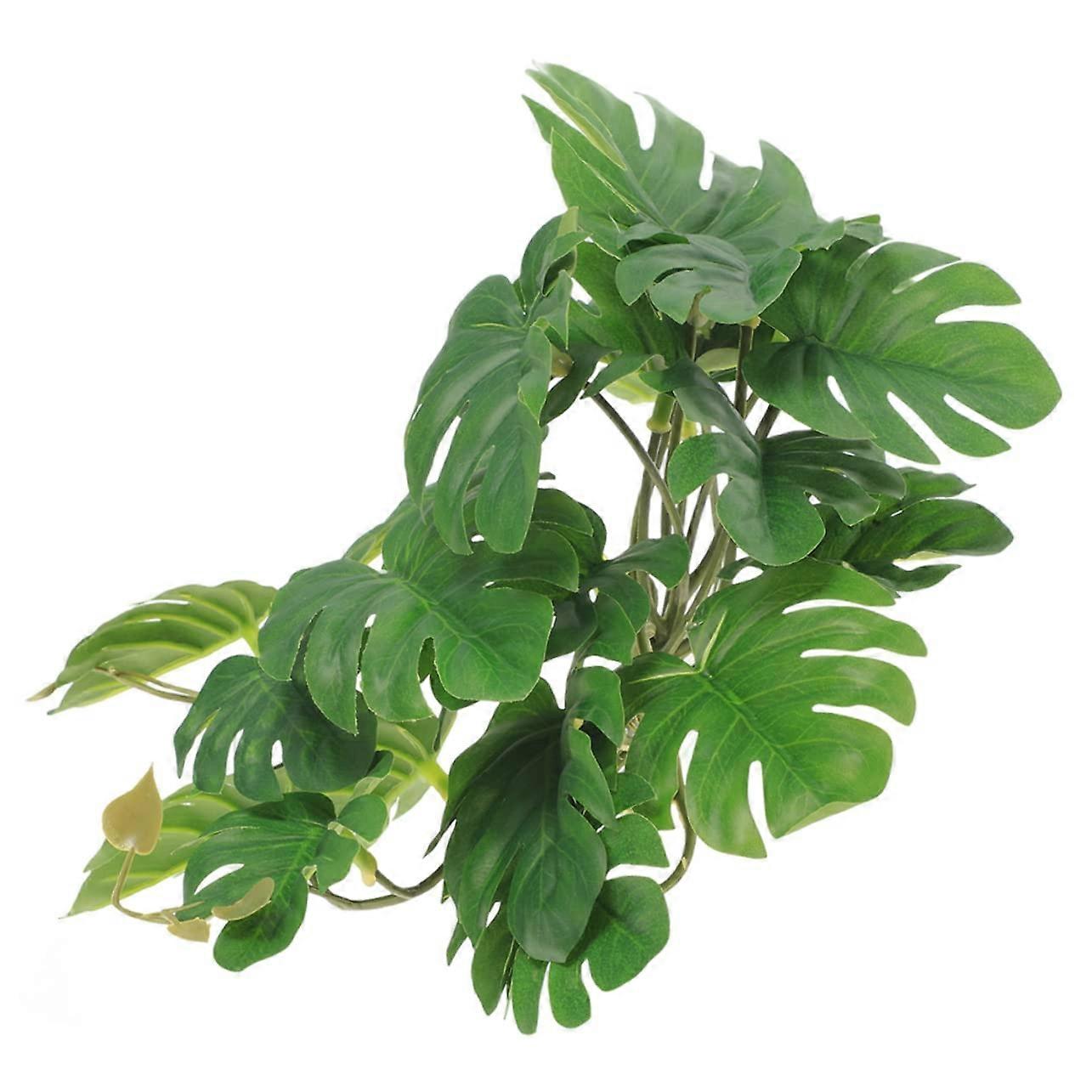 Hanging Artificial Plants for Reptile Terrarium with Suction Cup for Climbing Animals