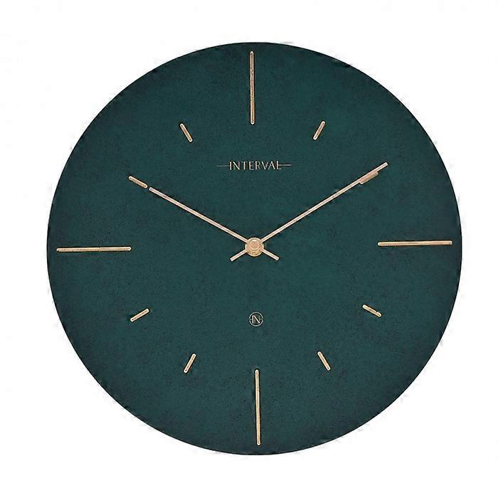 Interval Resin Wall Clock 30cm - Emerald & Gold