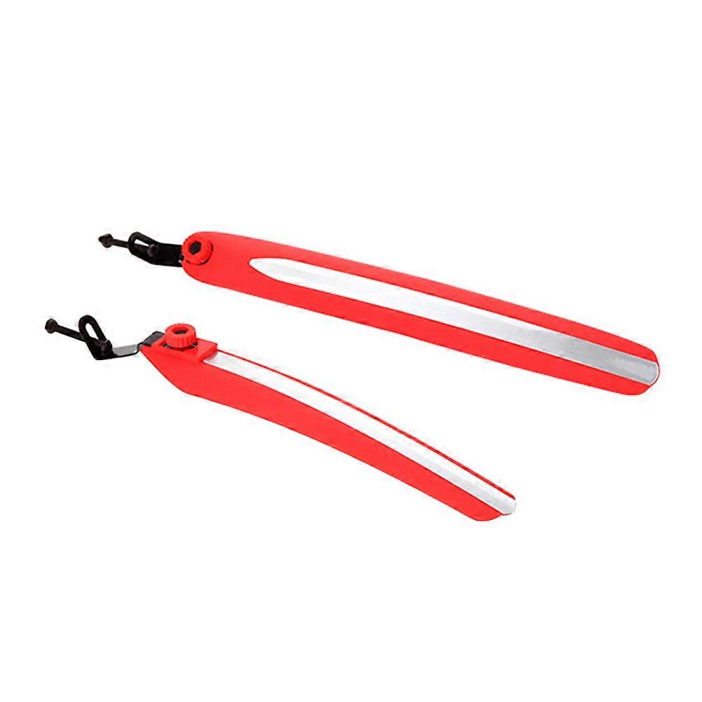 Bike Mud Guard for Mountain Bicycle Made of Plastic in Red Color Suitable for Most Models with Quick Release Design 1 Pair