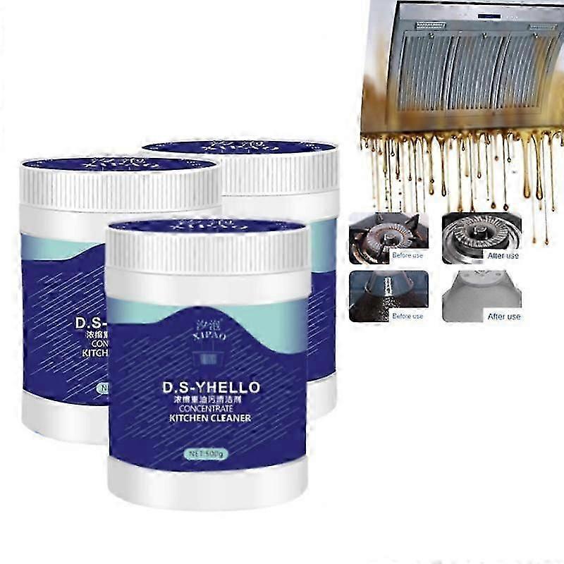 3x 2024 مسحوق منظف Mof Chef الجديد - 500 جرام منظف مسحوق بقع الزيت الثقيل