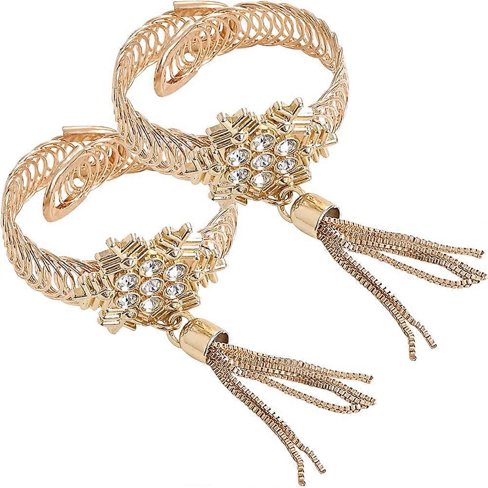 Tiebacks For Drapes Or Curtains Modern Style Golden 2Pcs Metal Snowflake Shaped