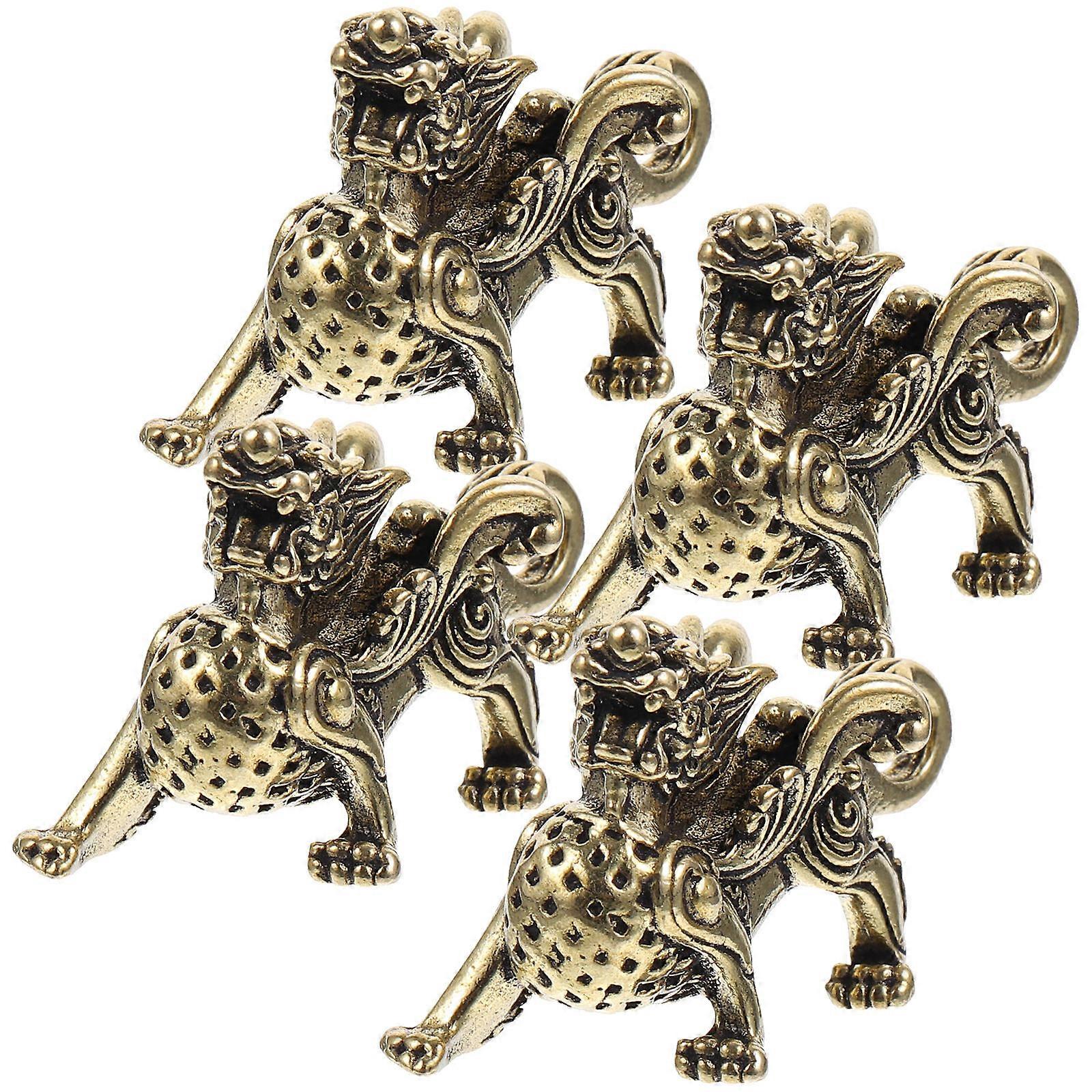 Golden Brass Keychain Pendant for Home Use with Fine Craftsmanship and Multifunctional Design 4Pcs