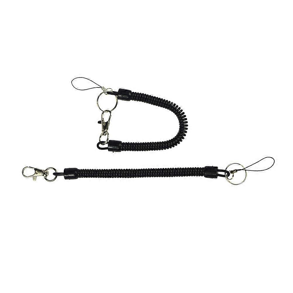 Stretchy Spiral Keyring Made of Durable TPU for Daily Use Black Keeps Keys Safe on Belt Loop Book Bag or Purse Strap
