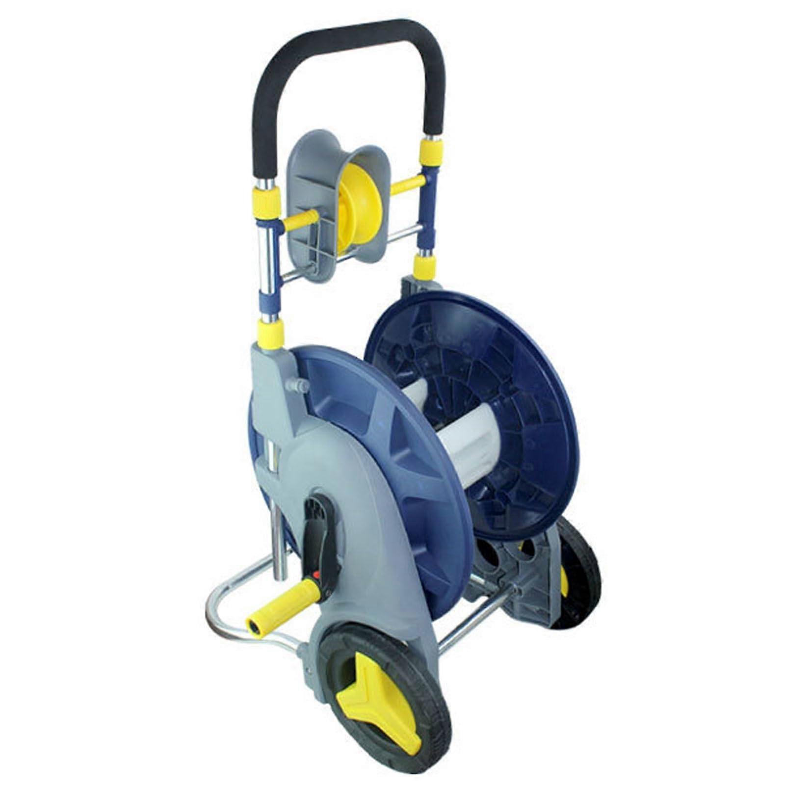 Hose Trolley with 50m Capacity for 1/2 Inch Hose, Sturdy Frame Holder Stand
