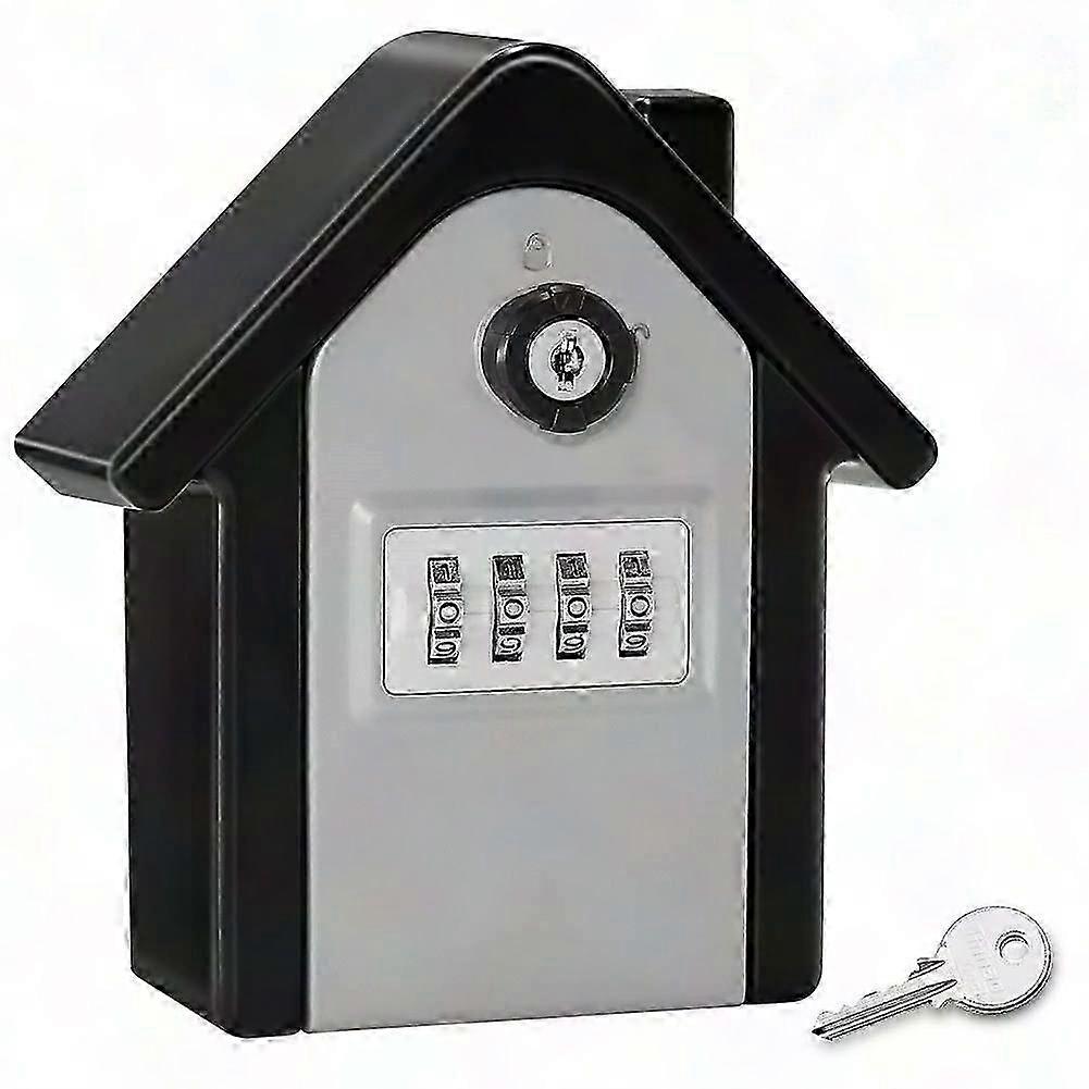 Wall Mounted Digital Key Safe Box with Code Lock & Emergency Keys, Large Outdoor Key Storage Box XL Size (Silver)
