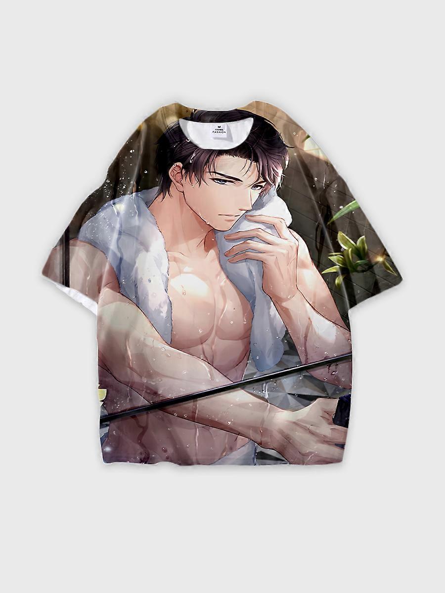 T-shirt round neck Role Pattern loose short sleeve E1095