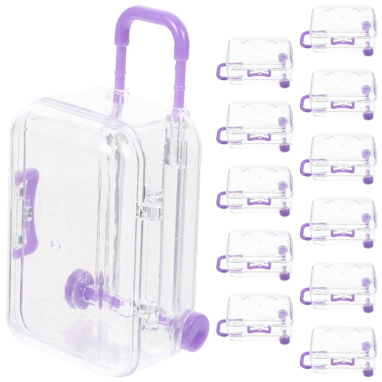 Purple Mini Suitcase Candy Boxes Made of Durable Material for Decor Travel Party Favor Boxes 12 Pieces