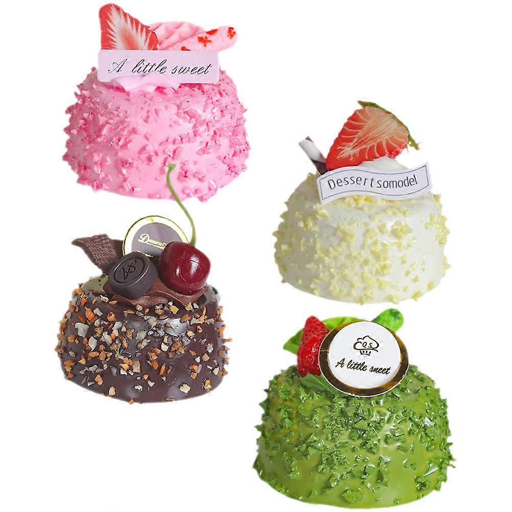 Realistic Artificial Cake 4Pcs Photo Props For Weddings And Parties In Assorted Color Design