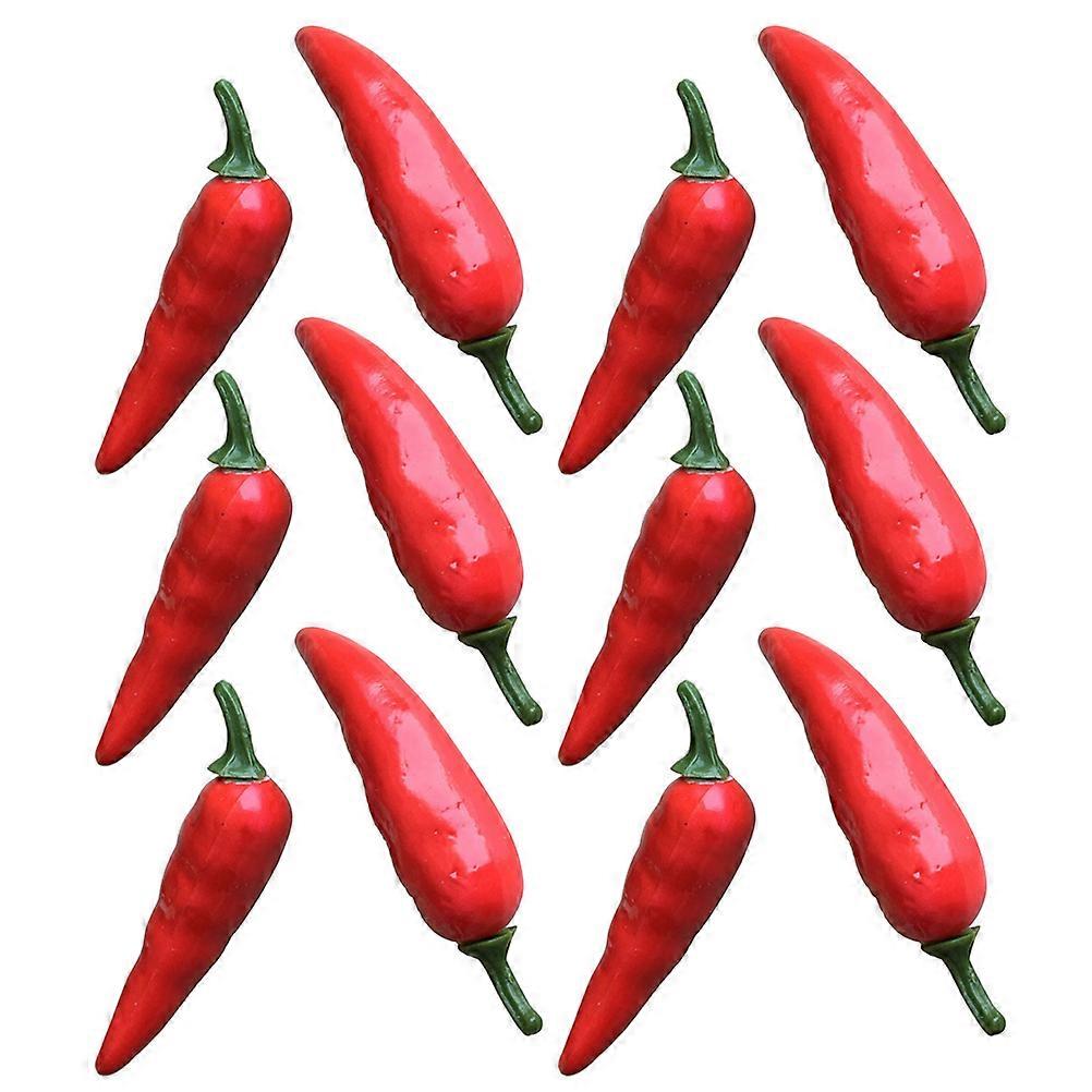 Red Mini Artificial Chili Pepper Decors for Home Decor Foam Material Realistic Appearance