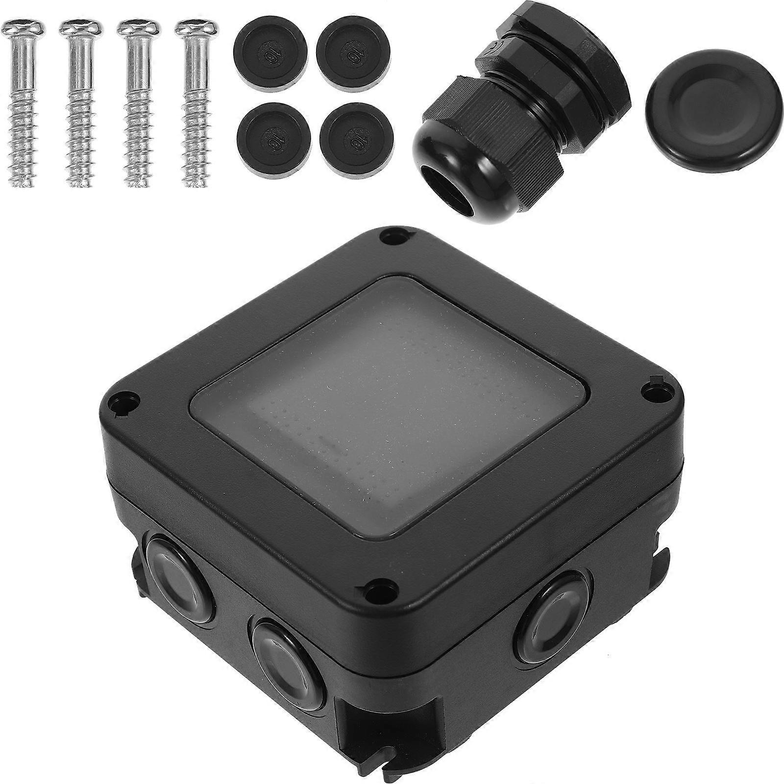 Weatherproof Outdoor Wall Switch Socket Box Made of ABS TPU Black Color 1 Set