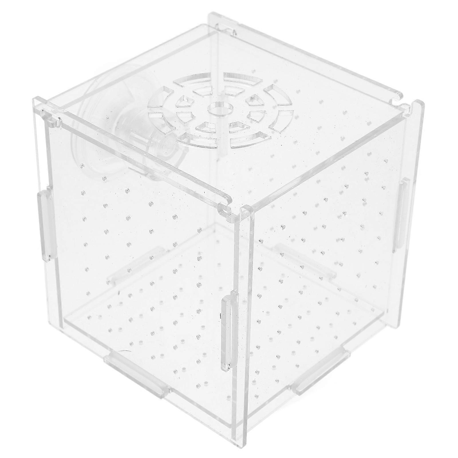 Guppy Breeding Box Acrylic Transparent Isolation Cube for Fish Tanks and Hatcheries 3.9×3.9×3.9In 1Pcs