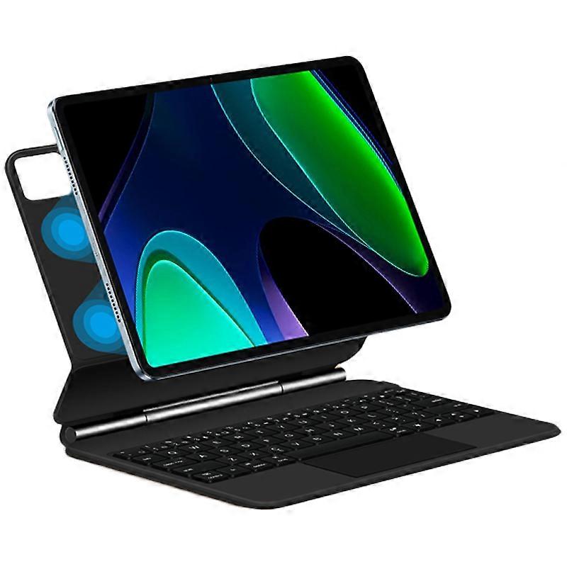 TKdaddy For Xiaomi Pad 6 Magnetic Floating Bluetooth-compatible Keyboard + Leather Tablet Case