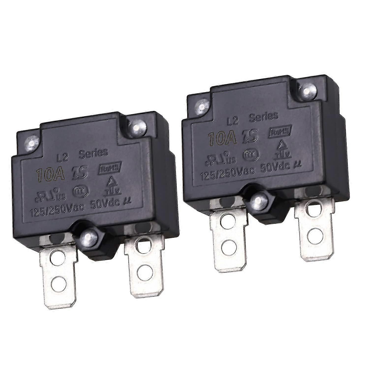 2pcs 10a Automatic Thermal Circuit Breaker Thermal Overload Protector 10amp L2 Series 125-250v Ac 50v Dc Automatic Reset Relay Fuse Thermal Switch Cir