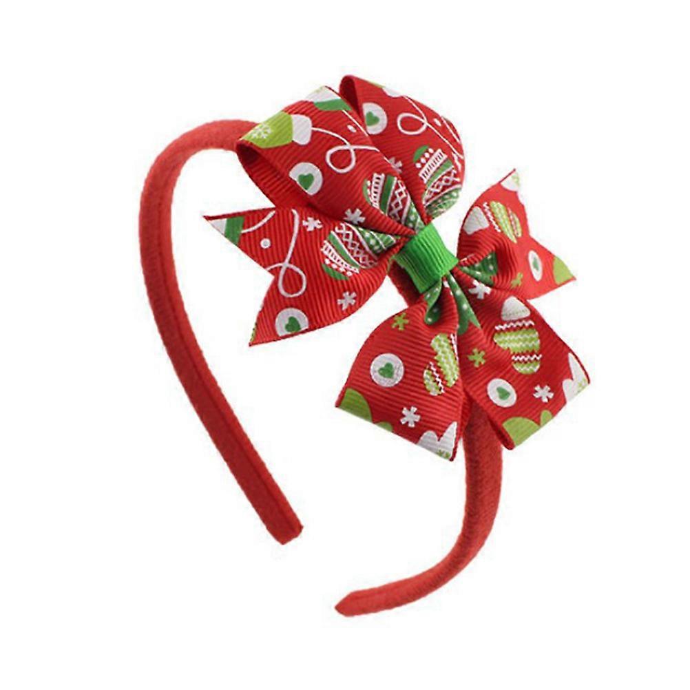 Bowknot Headpiece Christmas Themed Festive Atmosphere Creation Red Color Assorted 4Pcs