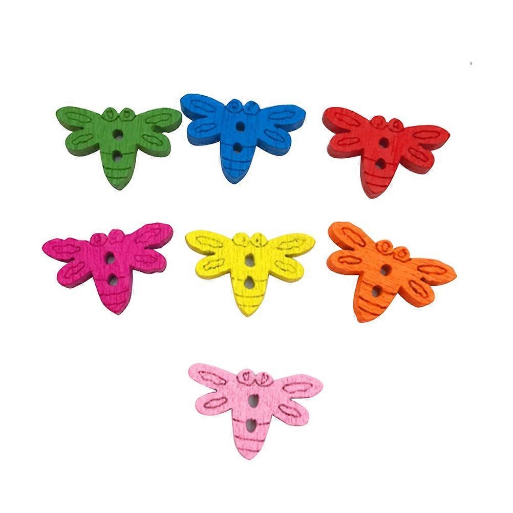 100pcs Assorted Color Decorative Wood Buttons for Crafting Sewing and DIY Projects 16 x 11mm