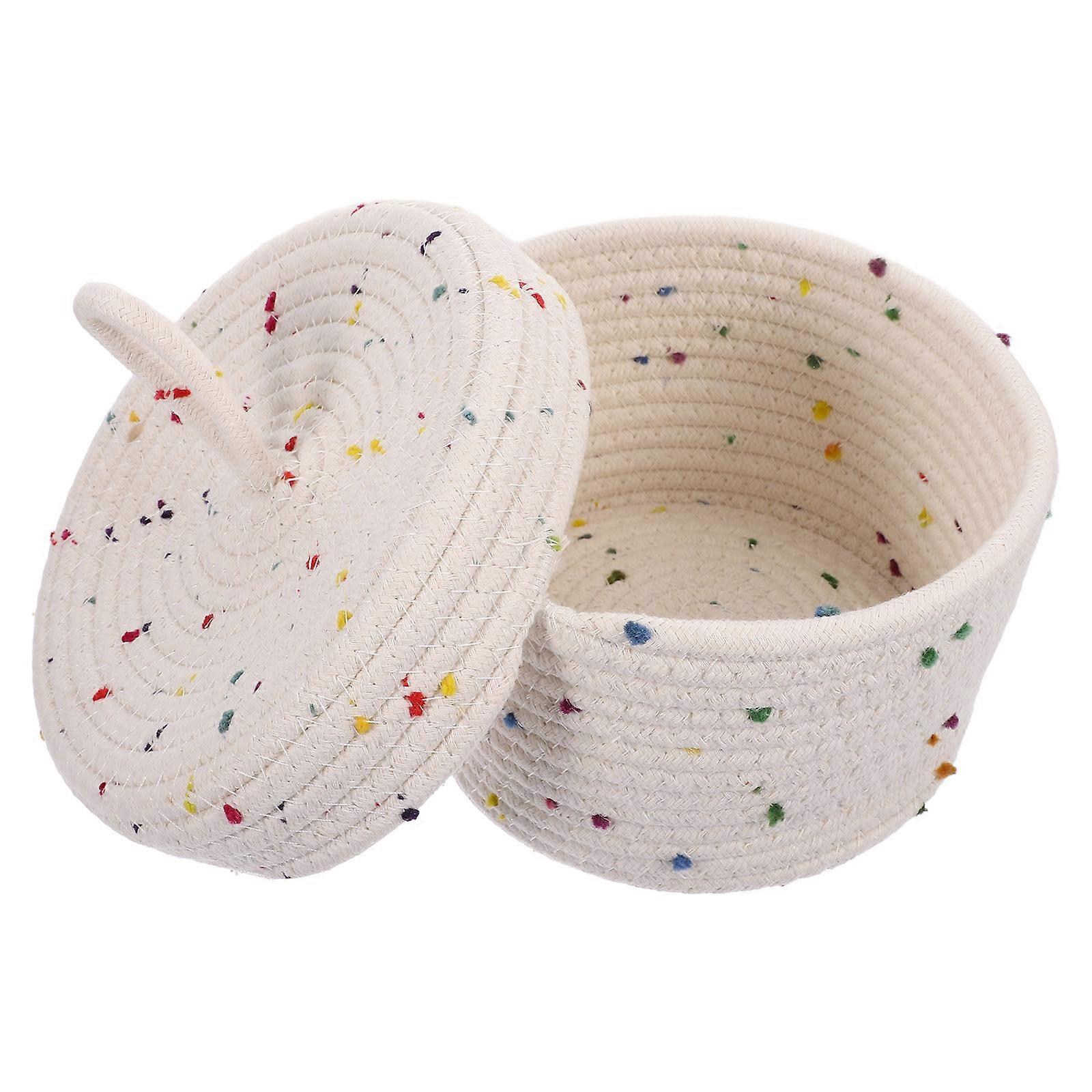 Basket With Lid Desktop Storage Box Assorted Daily Use 18X18X12cm Storage Organization 1Pack