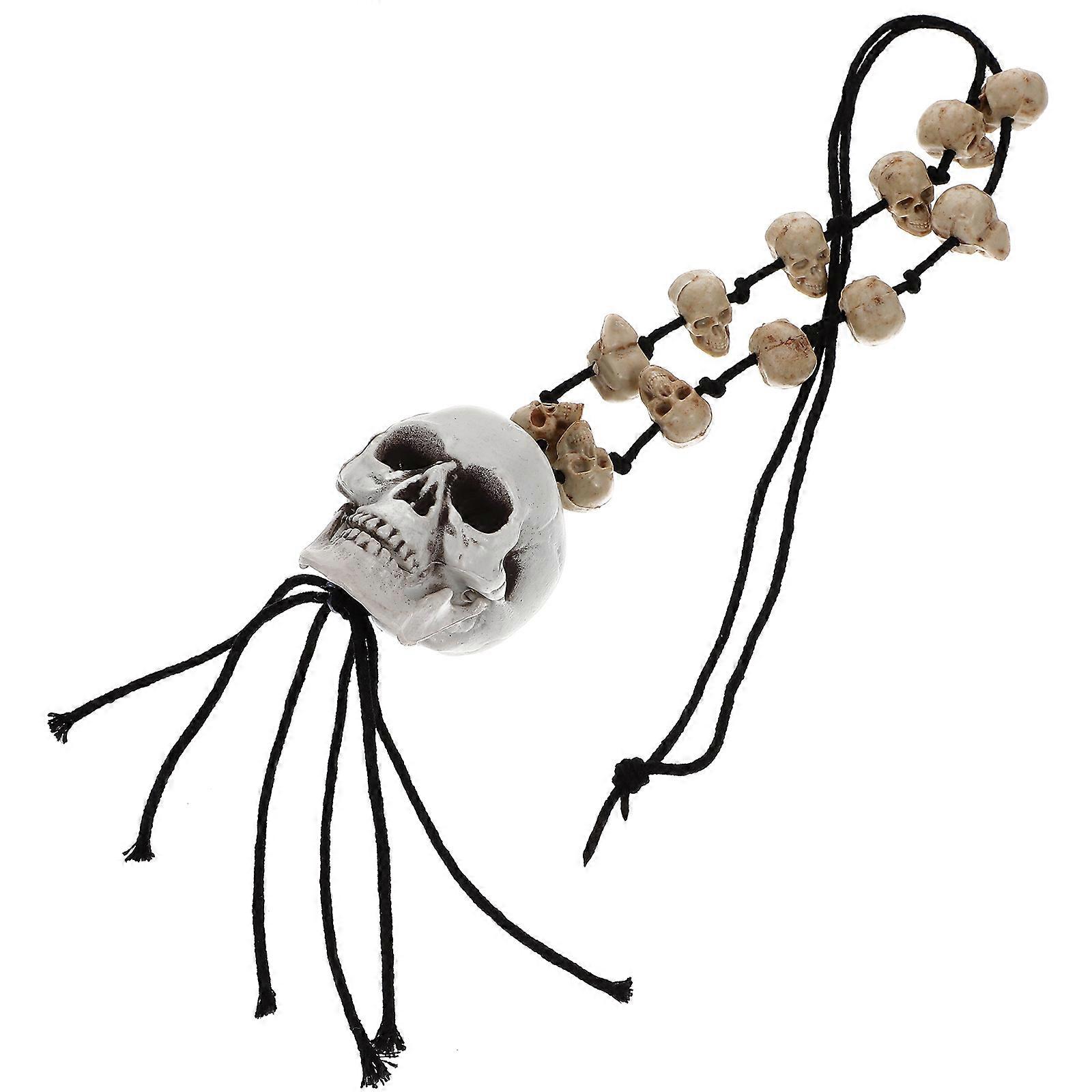 Retro Resin Bone Necklace with Skull Design for Halloween Costume Parties, Masquerade & Daily Wear Accessory