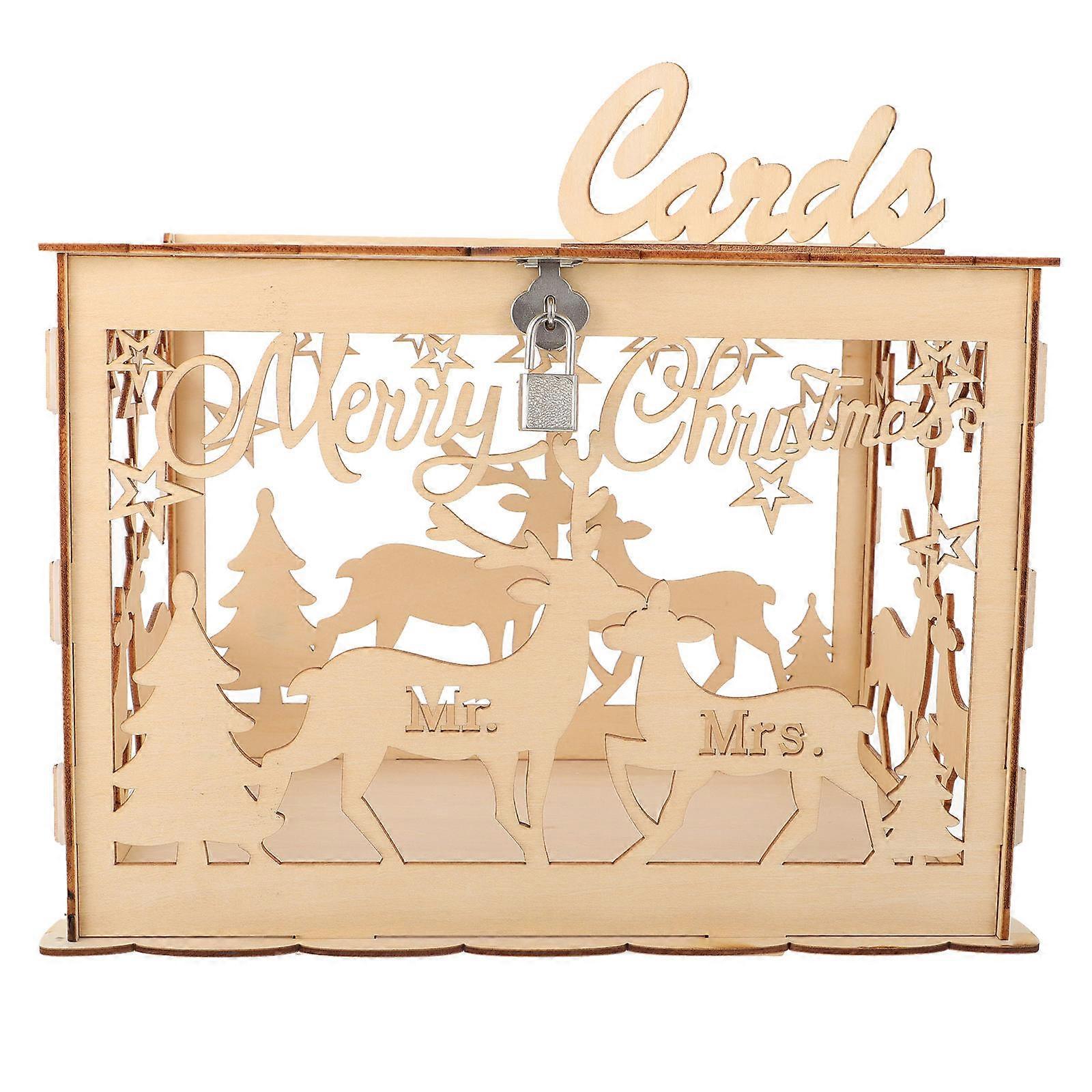 カップルレセプション用結婚式のサインインボックス31X23.5Cmウッド1パック