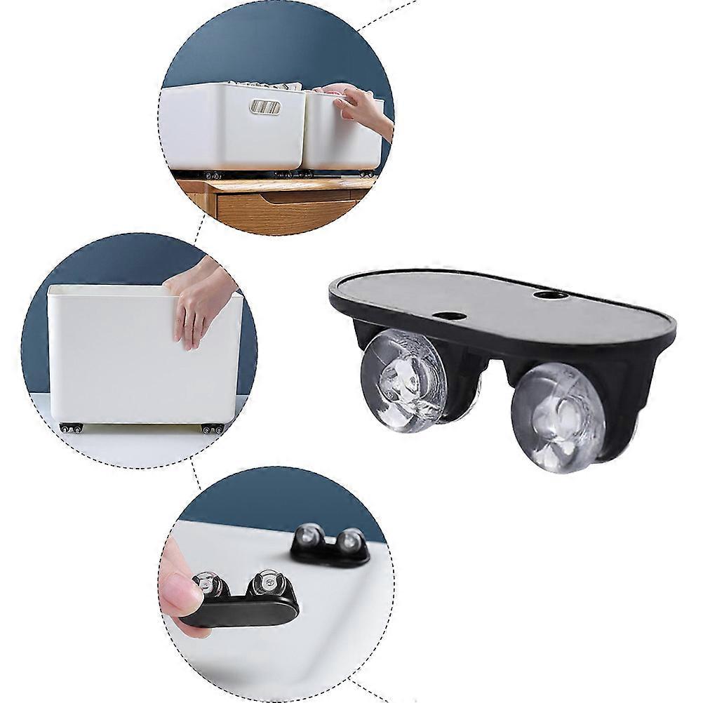 8Pcs Storage Box Wheel Way Roller Tool Accessories Kit Black