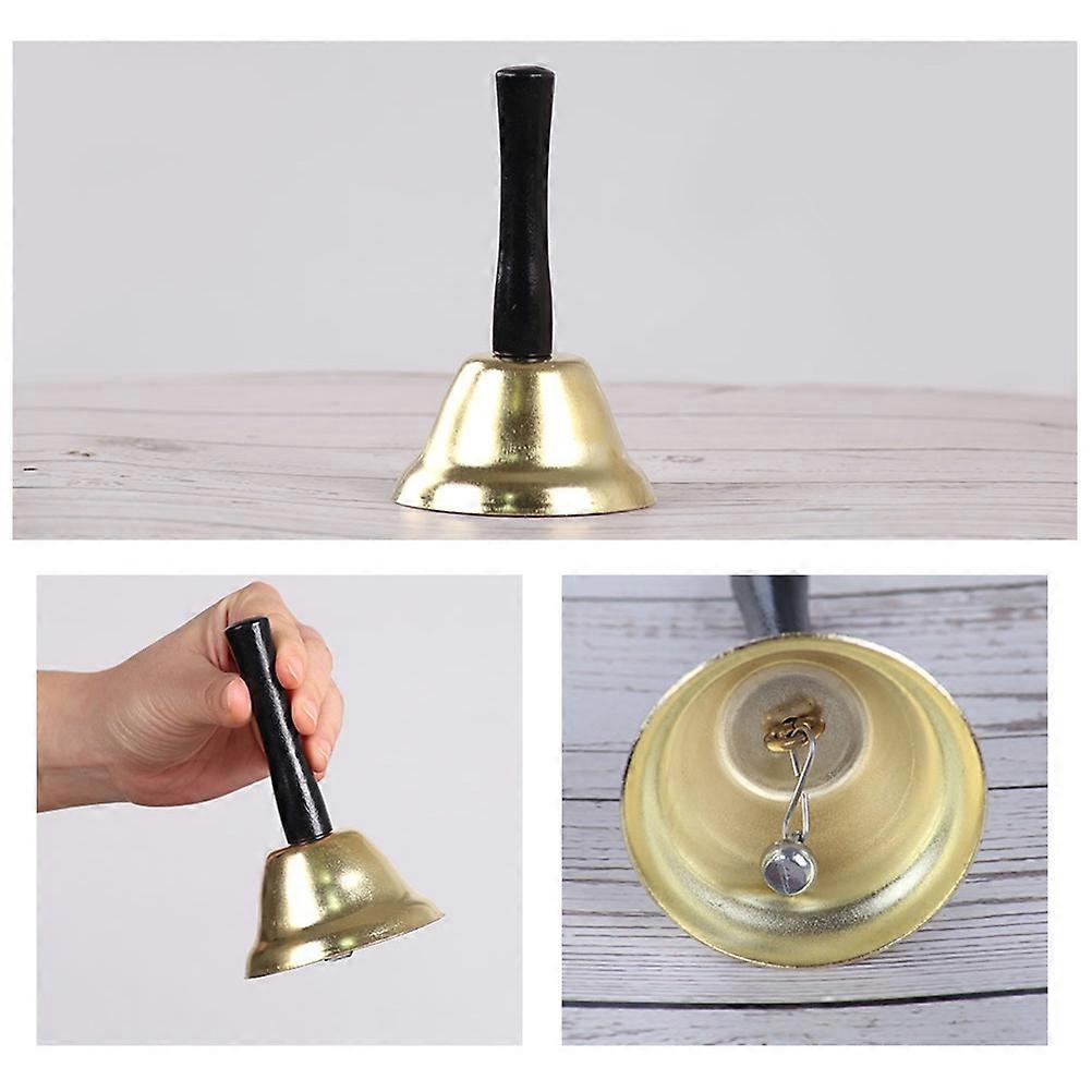 Christmas Decoration Party Hand Bell Made of Iron with Wooden Handle for Santa Claus Assorted Color 7 5cm