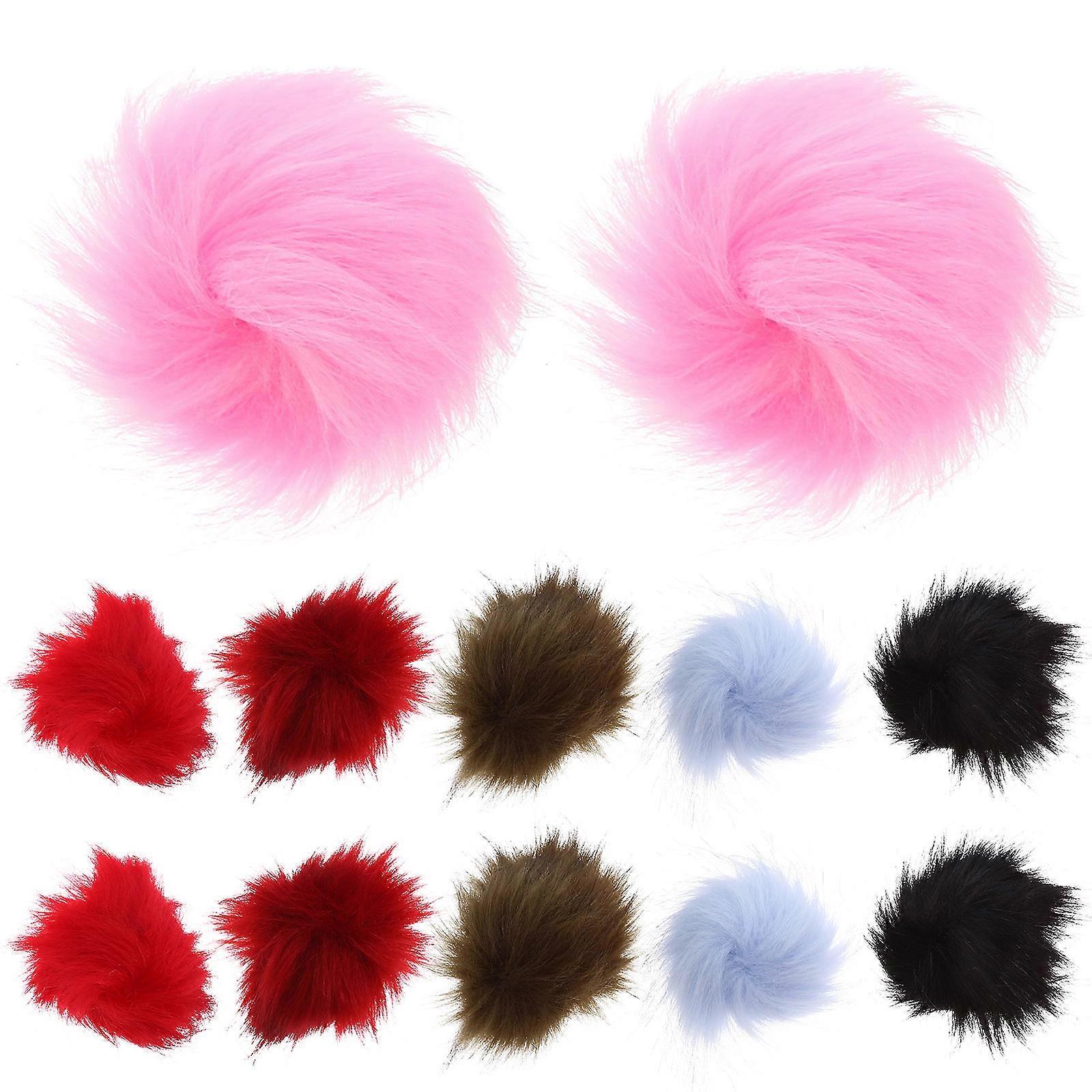 Colorful Fuzzy Balls 24Pcs Fluffy Simulation Balls Winter Fashion DIY Decorative Accessories 8X8cm