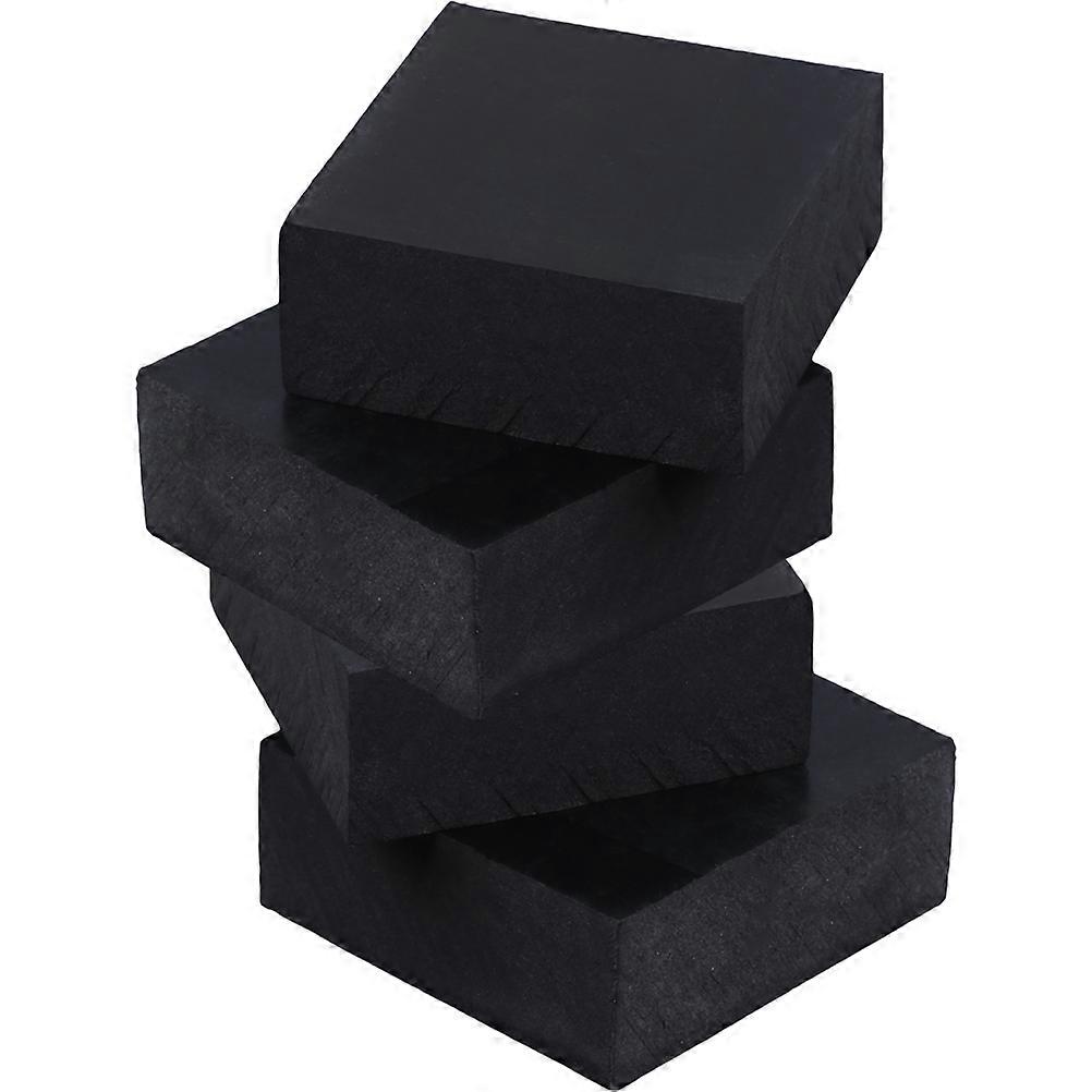 Black Rubber Pads for Machine with Floor Protection Oil Resistant Durable 4 Pieces