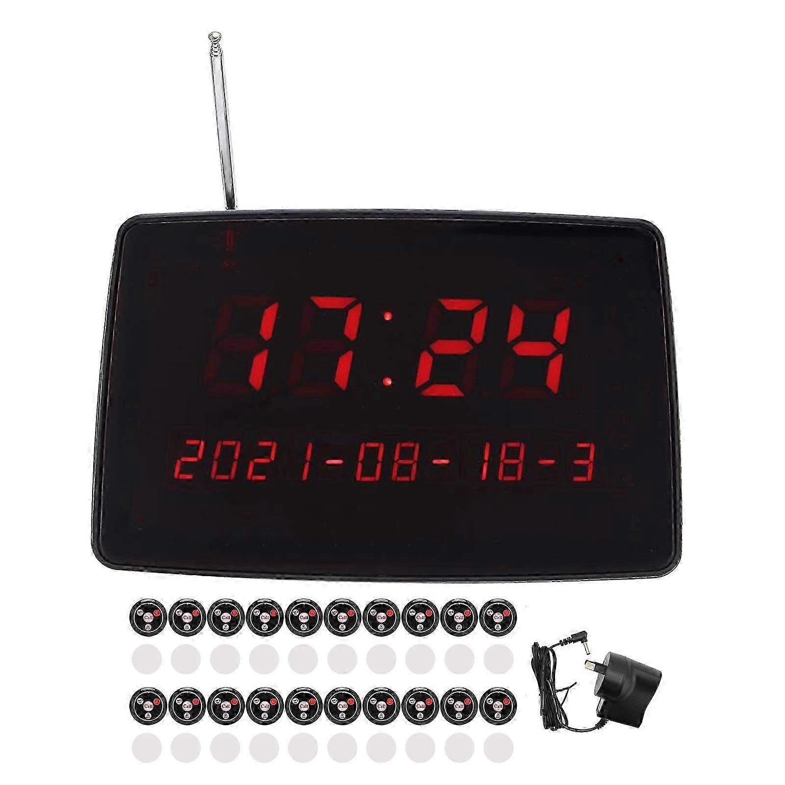 Wireless Coaster Pager System with 20 Reusable Pagers for Restaurants, Bars, Cafes, and Hotels - Stylish Alert Notification Device