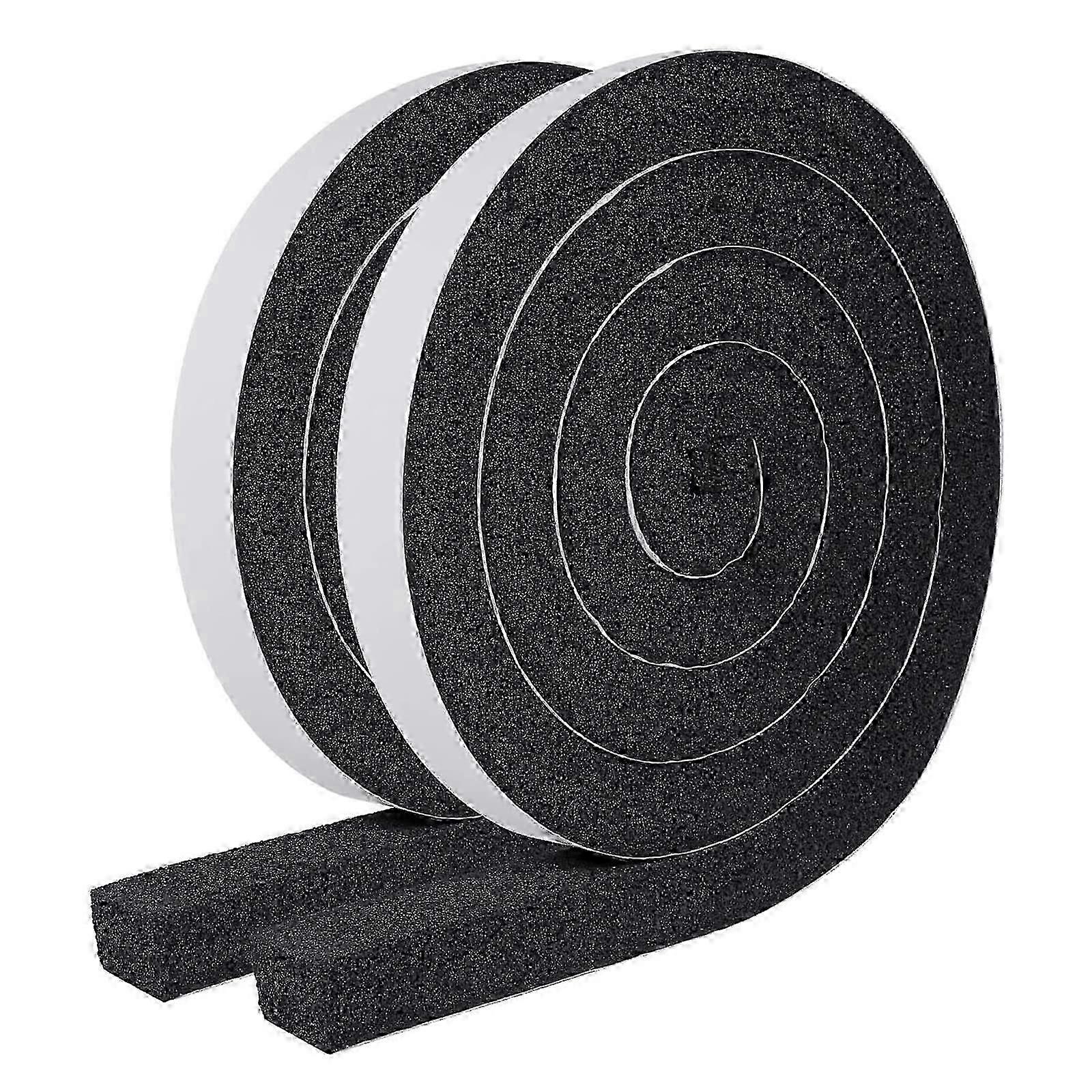 2 Rolls Door Seals - Strong Adhesive, High Elasticity, 1"W x 1"T, 13ft Total