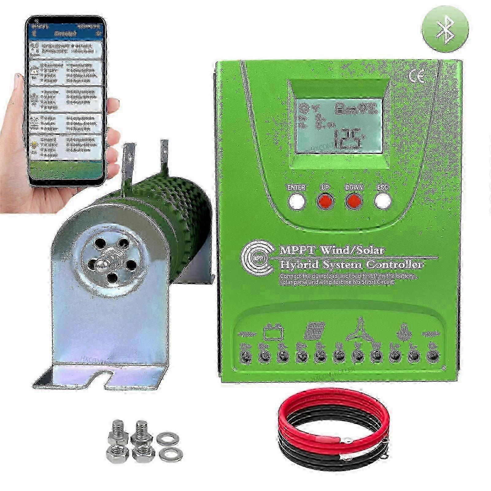 48V 2000W MPPT Hybrid Wind Solar Charge Controller with Bluetooth
