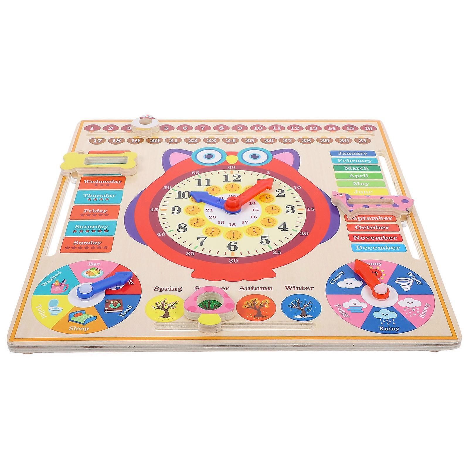 Teaching Clock Multi Wooden Toy Clock Learning for Kids Playing Fun