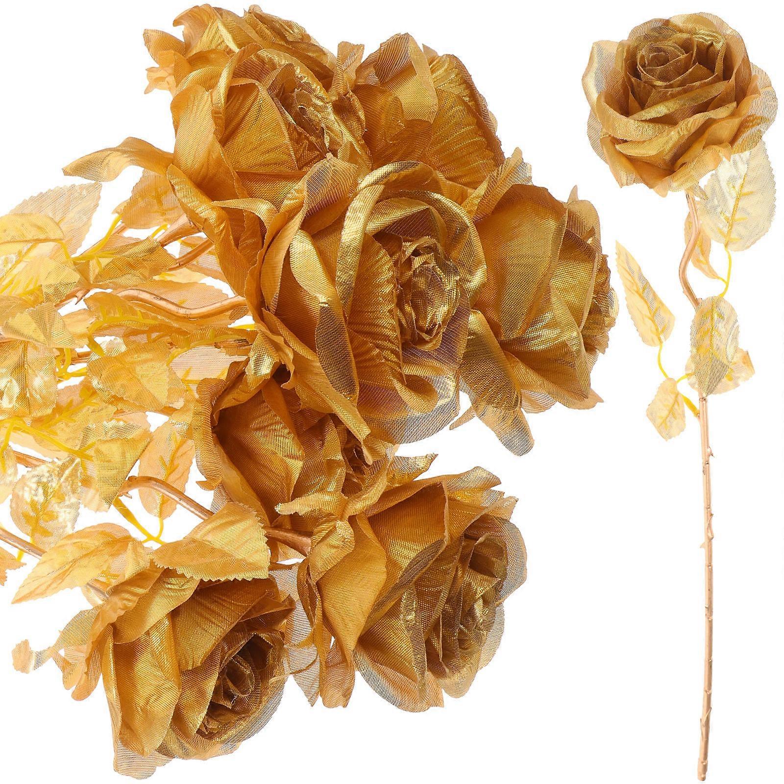 Realistic Appearance 8Pcs Artificial Flower Bouquet Decoration For Party And Event Planners With Rose Shape Design