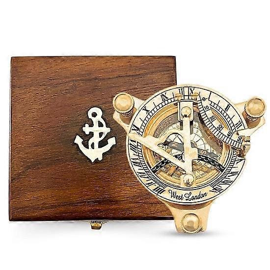 Arbetande mässing solur kompass med presentförpackning