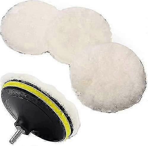 4 Pcs 6 Inch Wool Polishing Pad Polishing Wheel For Bit Buffer Accessories With M14 Bit Adapter (w01 -NMAOV