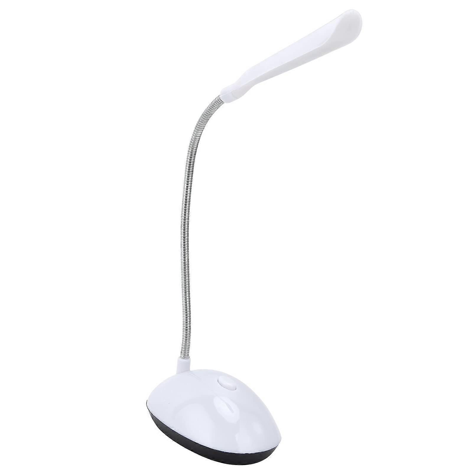 LED Desk Lamp Foldable, 360-Degree Eye-Protection Desk Light, AAA Battery Powered, White Plastic, For Studying, Reading