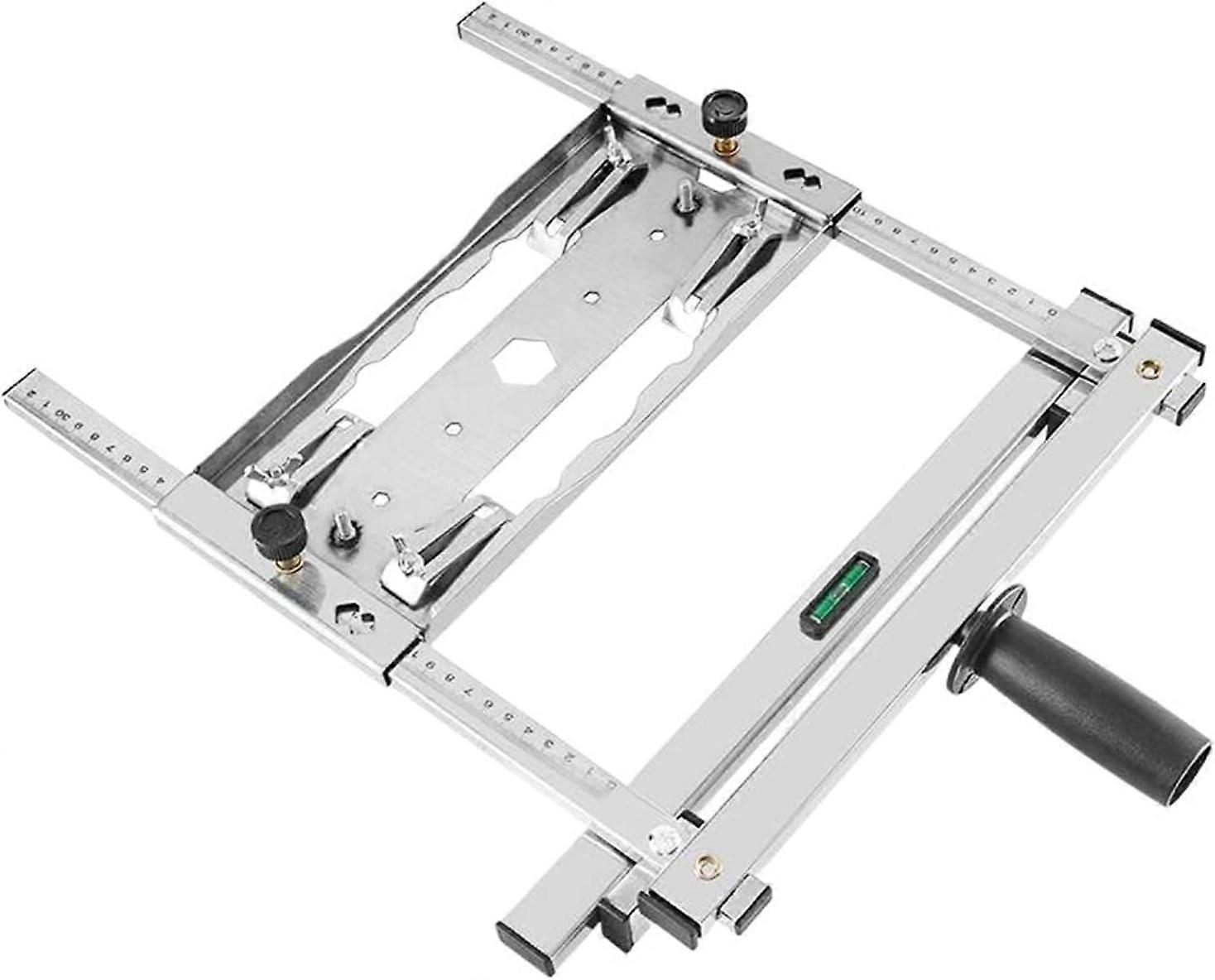 Edge guide positioner for cutting machines, positioning tool for circular saw edge guides