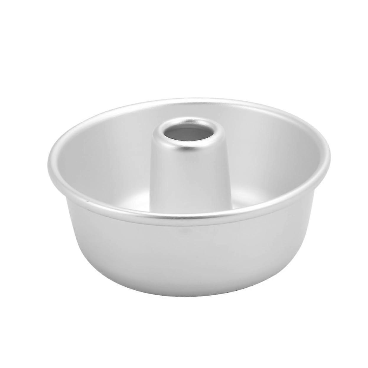 Aluminum Alloy Donut Baking Pan with Solid Base and Non-Stick Coating for Brownies, Mousse, and Desserts, Silver
