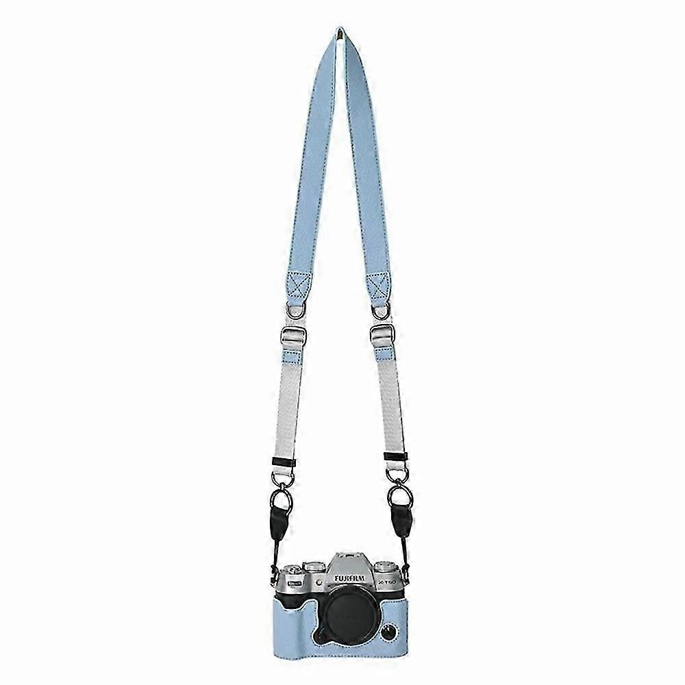 For Fujifilm X-T50 PU Leather Camera Half Case Base Cover with Battery Access and Shoulder Strap