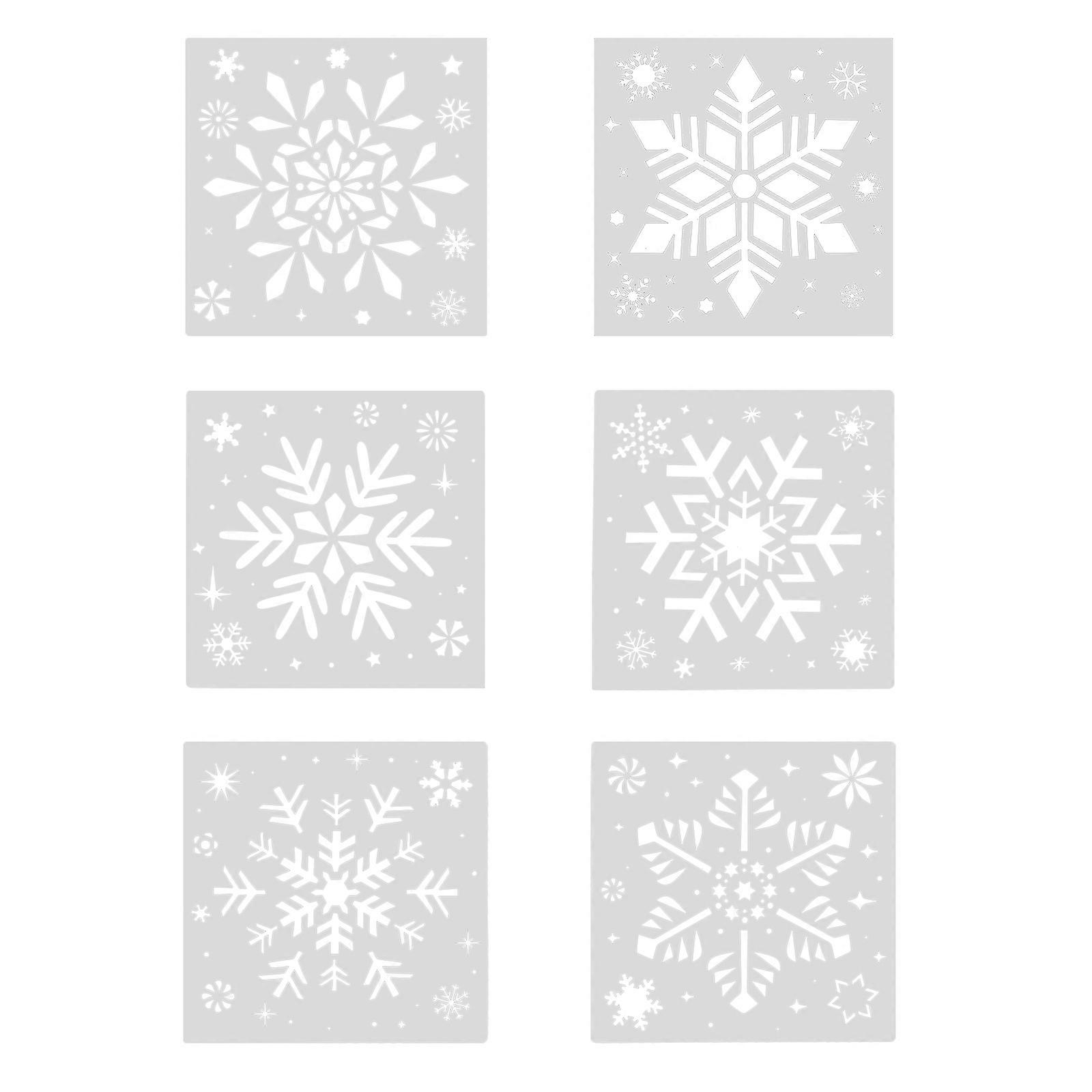 6pcs Snowflake DIY Layering Stencils for Painting Scrapbooking Coloring and Embossing Template