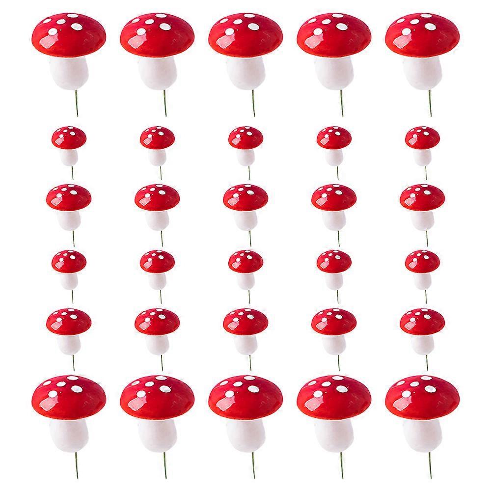 Mushroom Shape Cake Decoration 60Pcs Ideal For Birthday Celebrations And Special Events Featuring Red Foam Material
