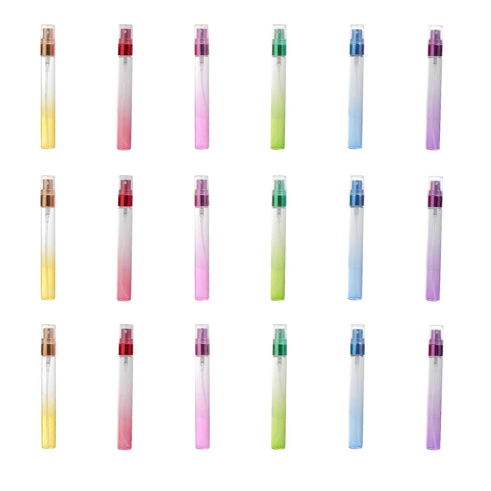 18Pcs Empty Spray Bottles for Perfume Cosmetic Storage Made of Glass 10ML Assorted Color