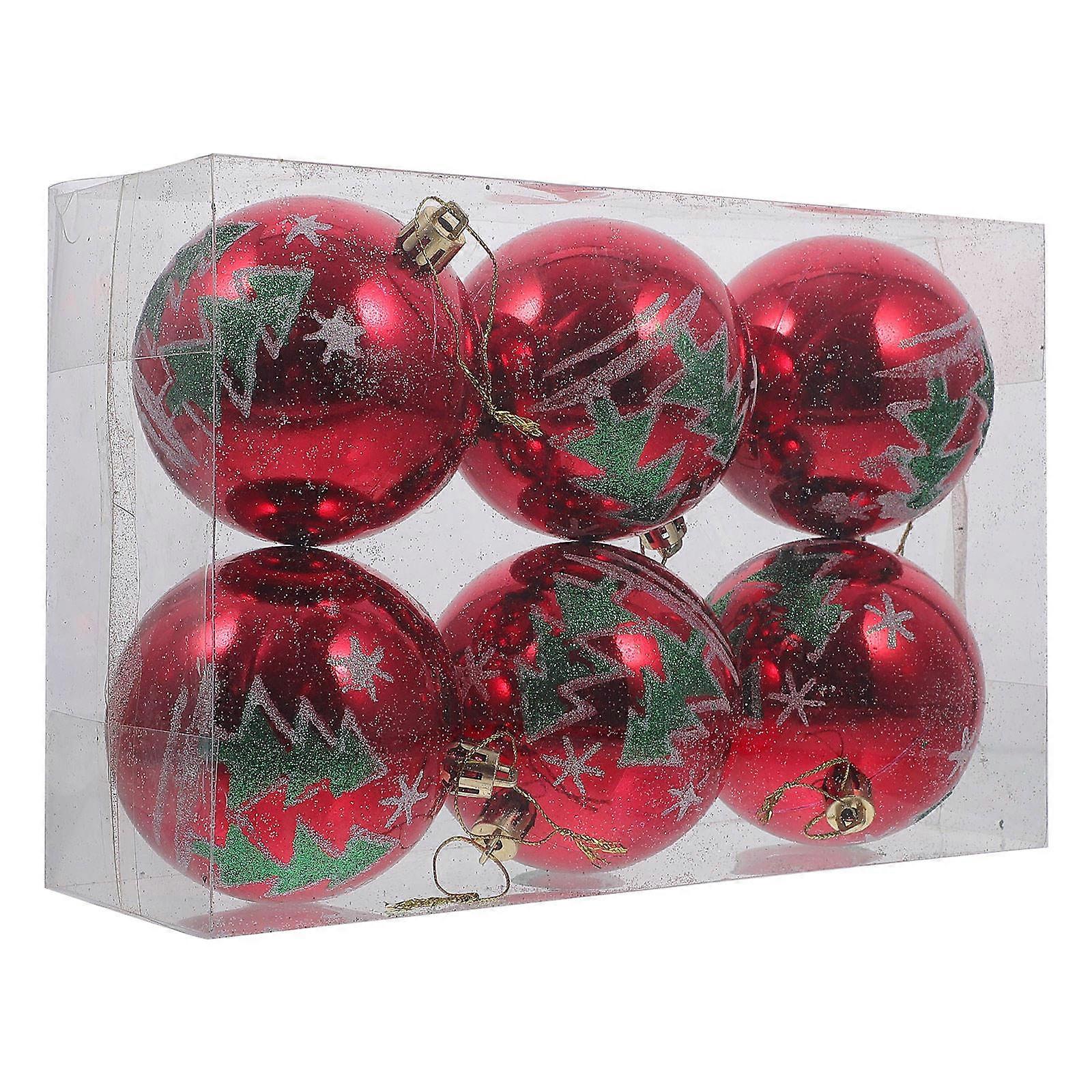 6 יחידות תליוני כדור חג המולד מבריקים צבעוניים כדורי עץ חג המולד לעיצוב בית נופש וקישוט עץ
