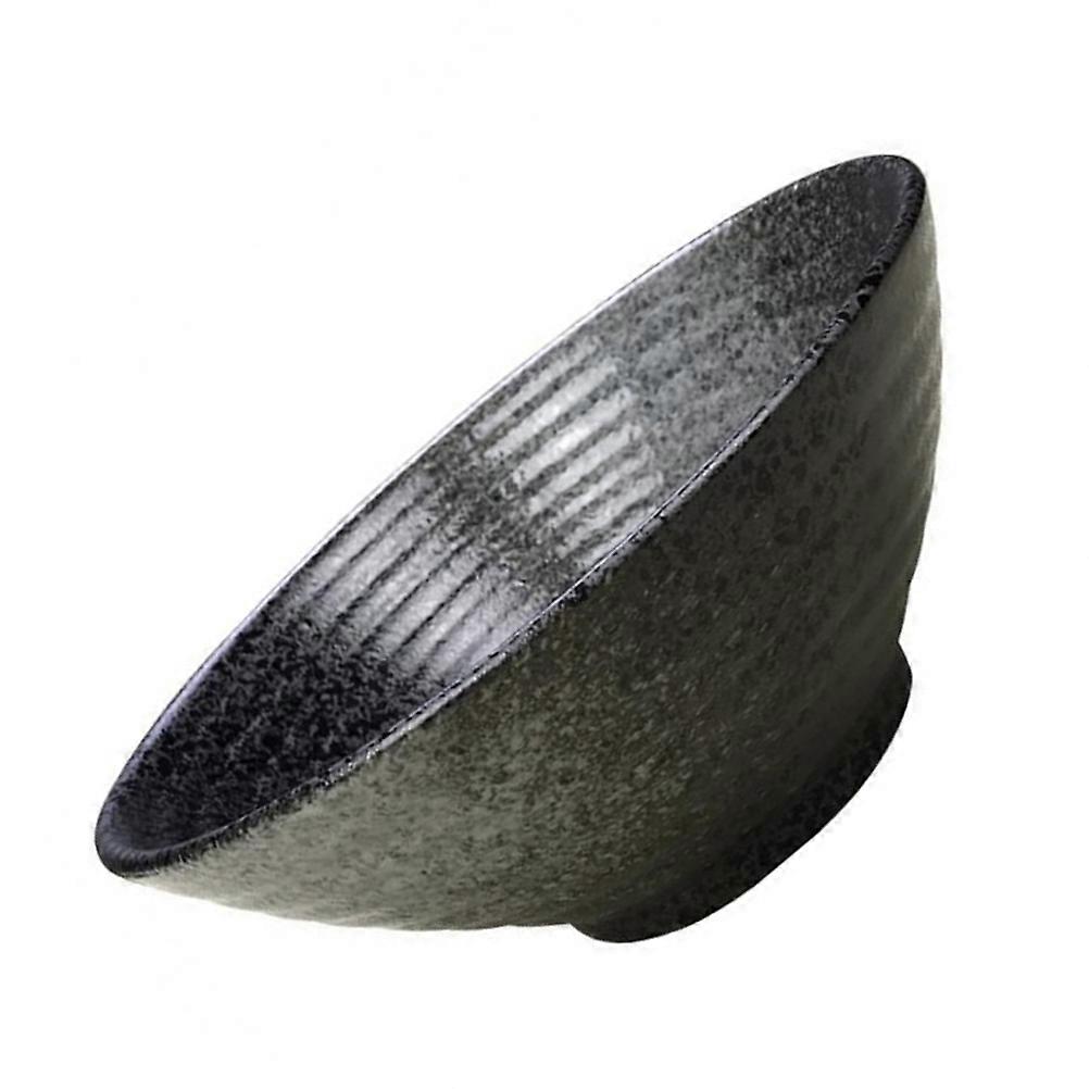 Black Ceramics Food Serving Bowl for Home Use Elegant Design with Material 7.87 Inches Diameter