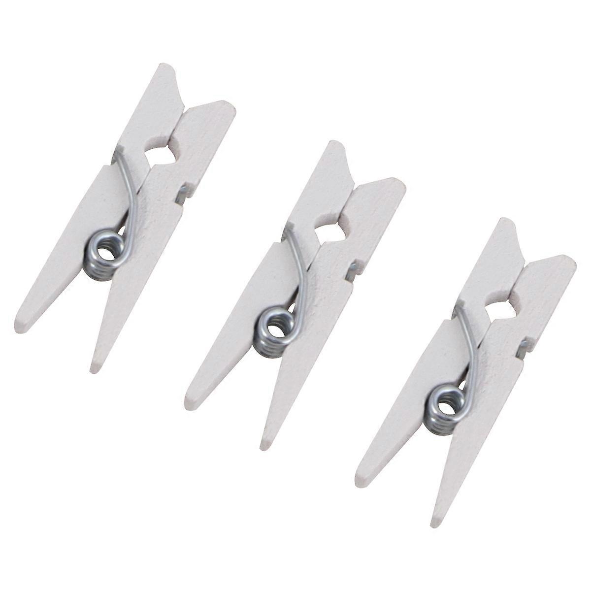 White Mini Photo Clips for Decoration Made from Synthetic Material 300 Pieces Small Size