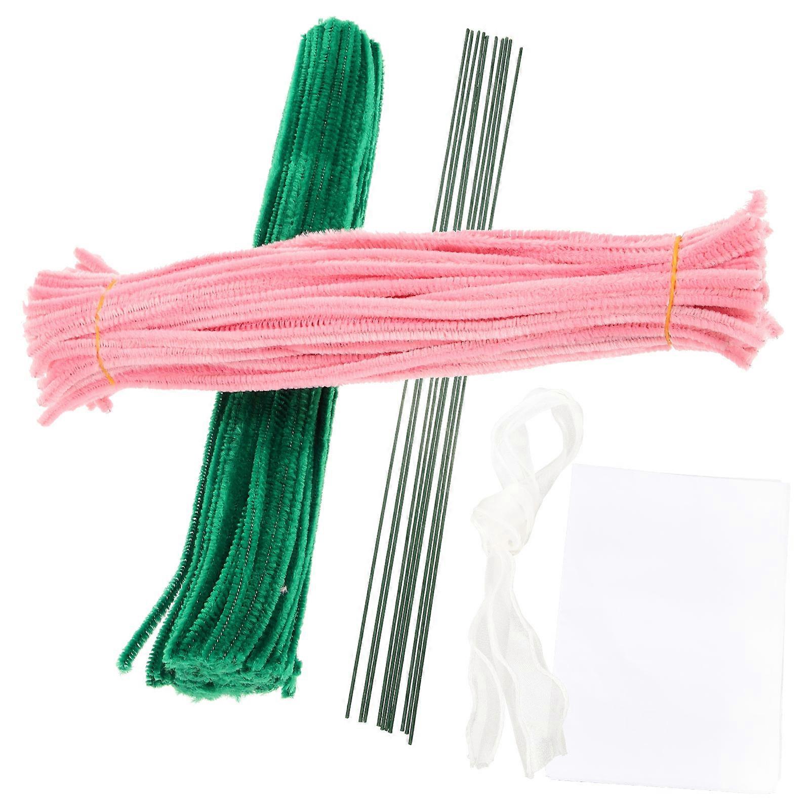 Chenille Stems for Flower Making Crafting Easy to Bend Wire for School Projects Assorted Color 1 Set