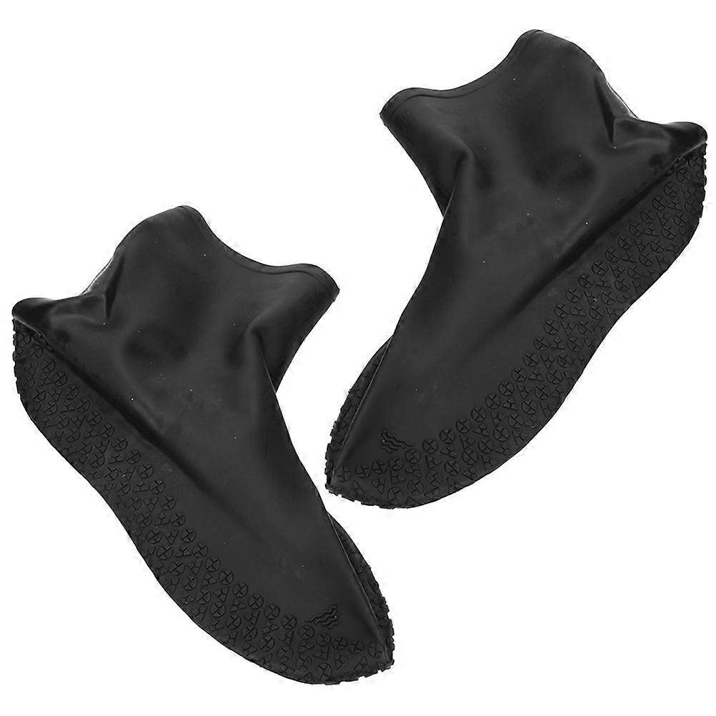 Outdoor Shoe Covers For Cycling 1 Pair Black Snowproof Elastic Shoe Protectors With Tall Cuff