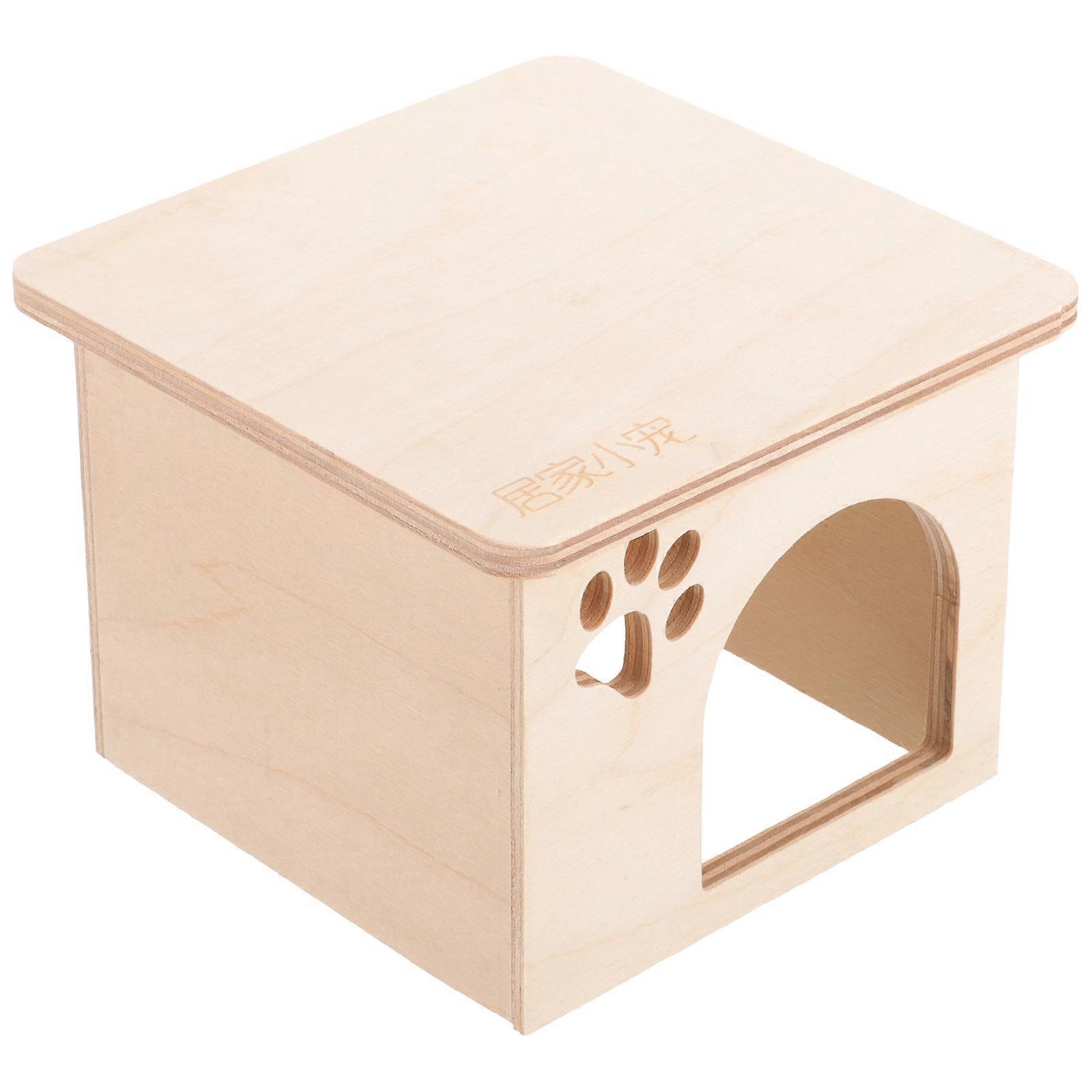 Hamster House Wear Resistant Wooden Hideout for Dwarf Hamsters and Small Pets – Safe and Comfortable Rat Accessory for Play, Rest, and Cage Decoration