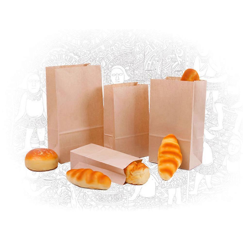 50PCS Kraft Paper Bakery Bags for Gifts Candy and Treats Sacks Breakfast Baked Bread Food Bags 32 x 18 x 11cm