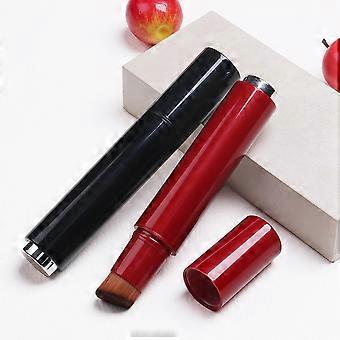 Red Portable Liquid Foundation Cosmetic Brushes Plastic Handle Makeup Brushes Multifunctional Foundation Brush Makeup Tools with Lid