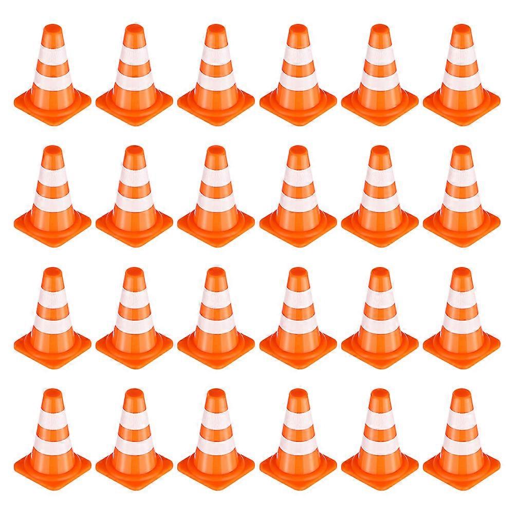 Children Traffic Toy Mini Construction Cones for Learning 24Pcs Orange Safety Barriers