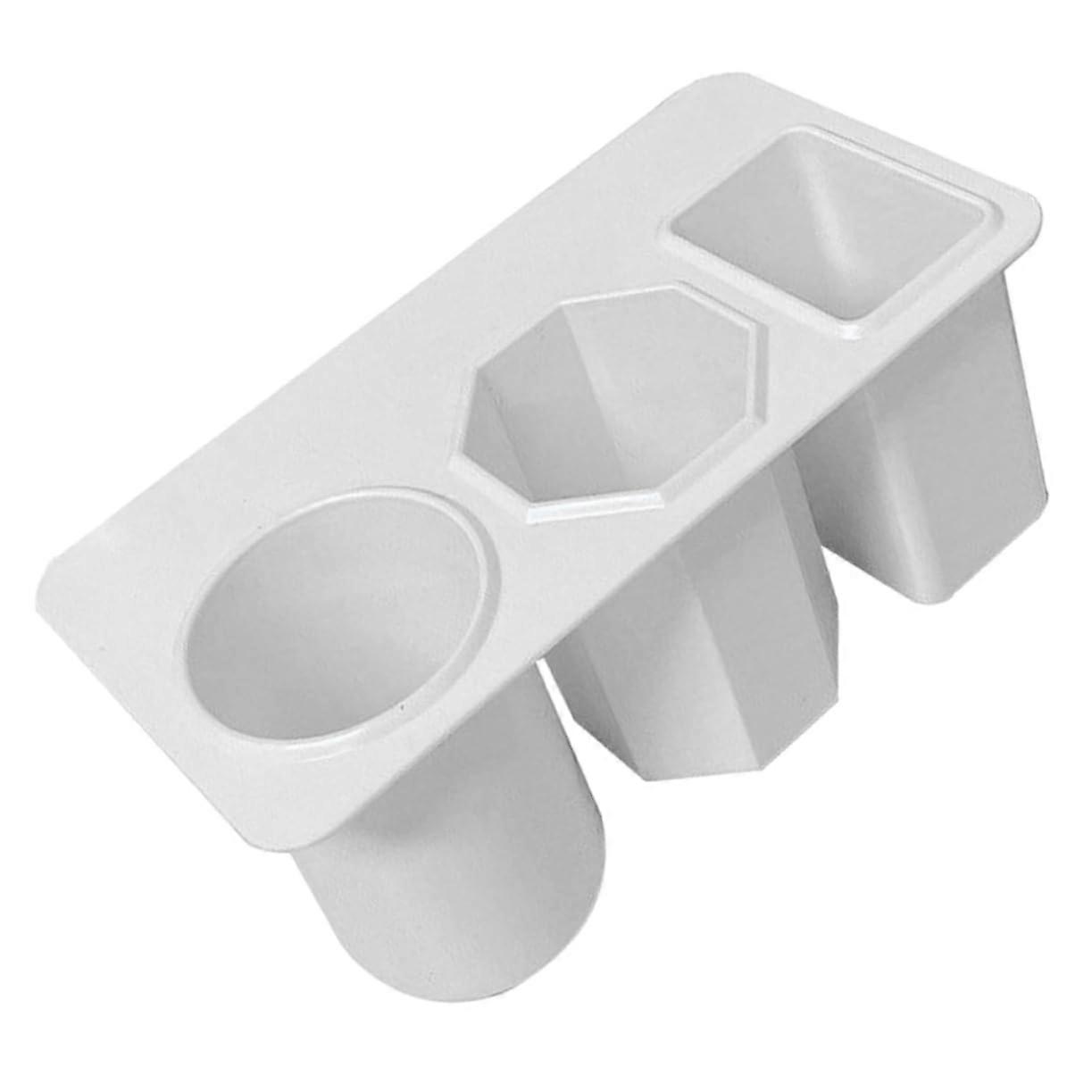 White Organizer with 3 Compartments and Large Capacity for Office and Home Stationery Storage